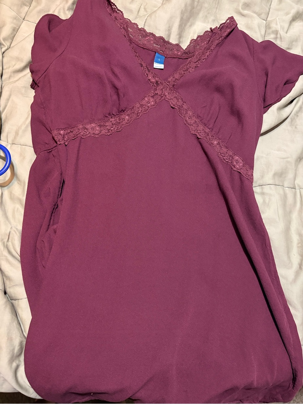 Old Navy Lace-Trim V-Neck Top - Plum